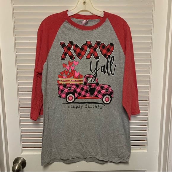 Simply Faithful raglan tee Medium NWT - Picture 3 of 6